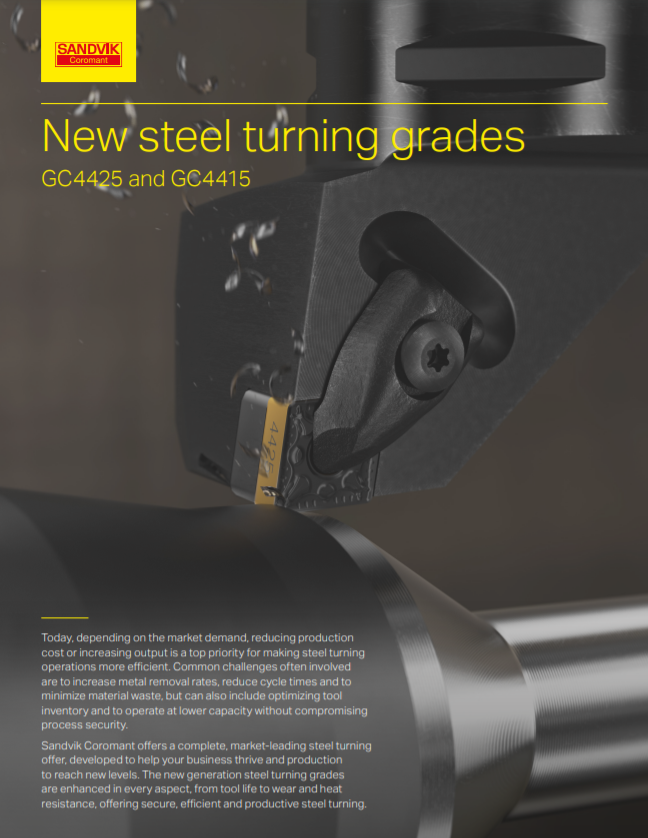 Sandvik Coromant Steel Turning Grades GC4415 and GC4425